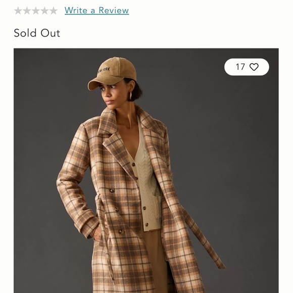 PAIGE Women's Tan Plaid Trench Coat - Picture 3 of 3